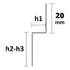 INOX profil de pente V2A pour 2% SOL / MUR