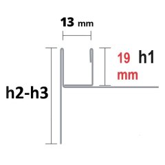 INOX profil de pente V2A pour 2% SOL / SOL avec PROFIL D´INSERTION POUR PAROI