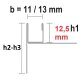 INOX profil de pente V2A pour 2% SOL / SOL avec PROFIL D´INSERTION POUR PAROI
