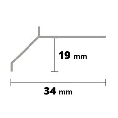 ALU Profil ECO für Balkon 19x34 mm L 2,5 Meter