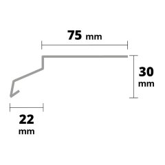 ALU Lack Profil für Balkon BP3 Tropfnase 22 mm L 2,0...
