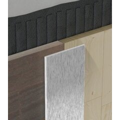 Edelstahl V2A Übergang gebürstet FLACH zum Kleben