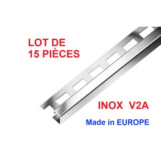 LOT DE  PIÈCES profil Q INOX brillant naturel 10x2500mm