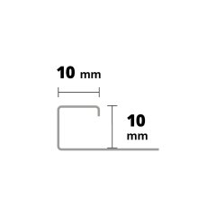 LOT DE  PIÈCES profil Q INOX brillant naturel 10x2500mm