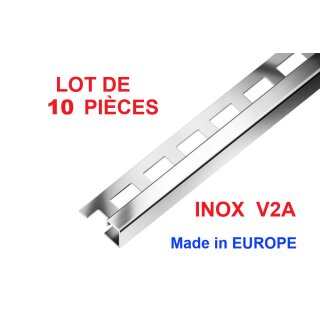 10 STÜCK Q Edelstahl V2A Naturglanz_10x2500mm