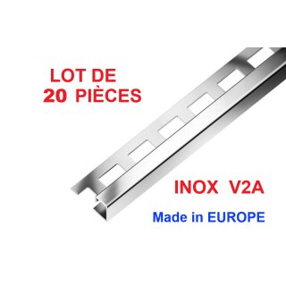 LOT DE 20 PIÈCES profil Q INOX brillant naturel 10x2500mm