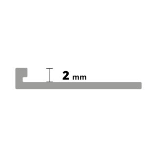 L ALU anodisé ARGENT mat 2,5mm PREMIUM 2x2500mm