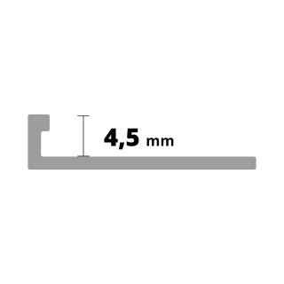 L ALU anodis&eacute; ARGENT mat 2,5mm PREMIUM 4,5x2500mm