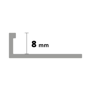 L ALU anodisé ARGENT mat 2,5mm PREMIUM 8x2500mm