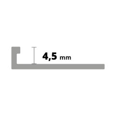 L ALU anodis&eacute; ARGENT mat 2,5mm PREMIUM 4,5x3000mm