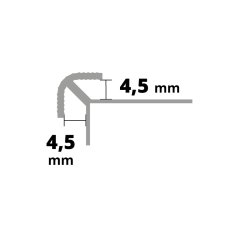 Treppenkante für H 4,5x4,5mm ALU eloxiert SILBER matt 2700mm