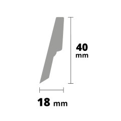 Angle extérieur 90° pour Plinthe MDF TYP13 40x18x2600mm