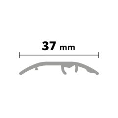 Seuil ALU anodisé mat fixation invisible 6x37x1800mm