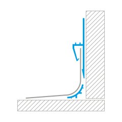 Sockelleiste PVC für Lino-Einlage 6-9x45mm, 2,44 Meter